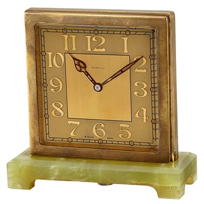 Lot 87 - Marble and Brass Partner's Eight Day Clock, Tiffany & Co.