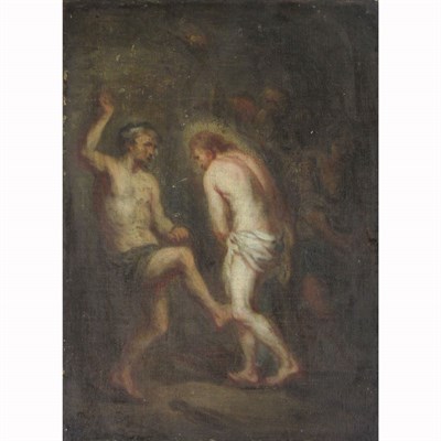 Lot 39 - Circle of Alonzo Cano Christ at the Column Oil...