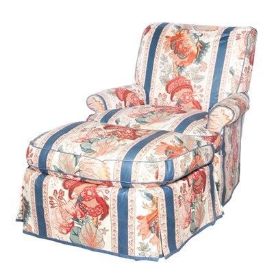 Lot 237 - Pair of Upholstered Club Chairs and an Ottoman...