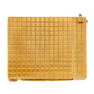 Lot 1513 - Gold Compact Case with Lipstick Holder and Mirror