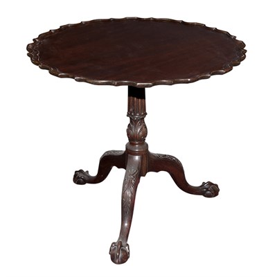 Lot 260 - Chippendale Style Mahogany Tilt-Top Tea Table...