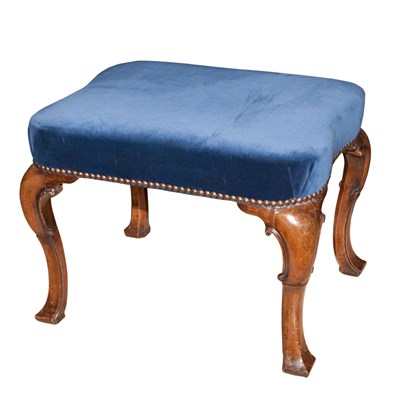 Lot 420 - George I Style Walnut Stool Partially composed...