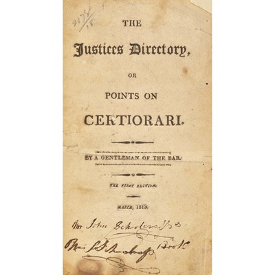 Lot 33 - [NEW YORK - EARLY LEGAL IMPRINT] The Justices'...
