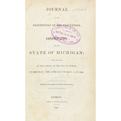 Lot 74 - [MICHIGAN] Journal of the Proceedings of the...