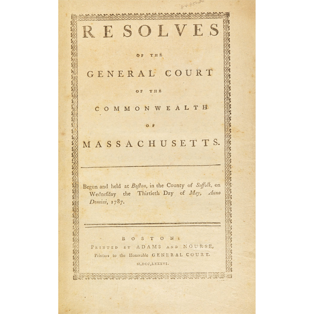 Lot 22 - [MASSACHUSETTS - FEDERAL] Group of Acts and...