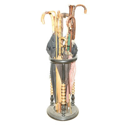 Lot 283 - Painted Wood Umbrella Stand; And a Group of...