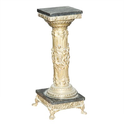 Lot 285 - Neoclassical Style Brass and Stone Diminutive...