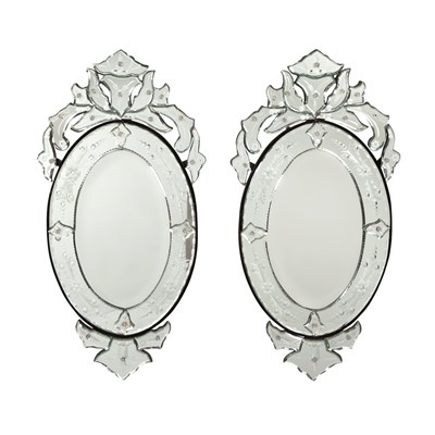 Lot 105 - Pair of Venetian Style Mirror Framed Mirrors...