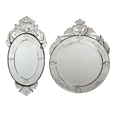 Lot 107 - Two Venetian Style Mirror Framed Mirrors One...