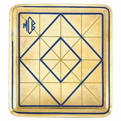 Lot 234 - Gold and Blue and Yellow Enamel Cigarette Case