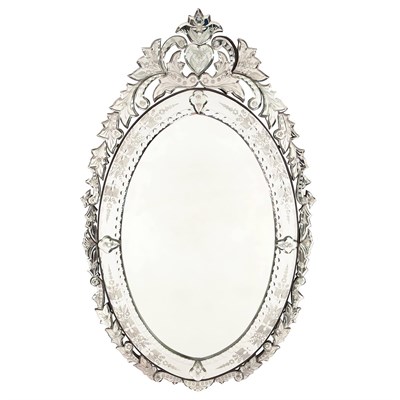 Lot 113 - Venetian Style Mirror Framed Mirror Of oval...