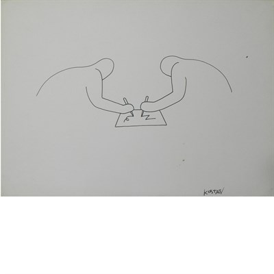 Lot 23 - Mark Kostabi American, b. 1960 Expo Contract,...