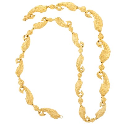 Lot 425 - Gold Fish Link Necklace, David Webb