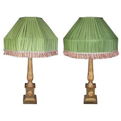 Lot 114 - Pair of Empire Style Gilt and Patinated-Metal...