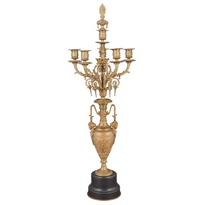 Lot 202 - Neoclassical Style Gilt-Bronze and Marble Five-...