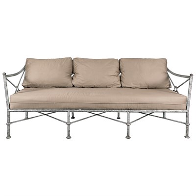 Lot 207 - Silvered Iron Daybed With an X-form stretcher....