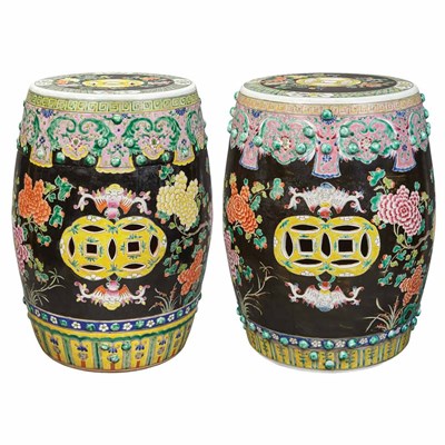 Lot 119 - Pair of Chinese Famile Rose Porcelain Garden...