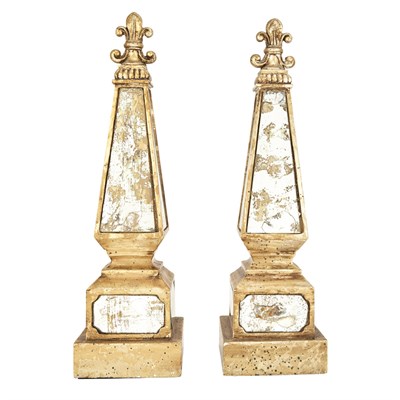 Lot 118 - Pair of Tole Gold and Ivory Painted Topiaries...
