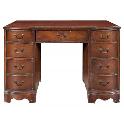 Lot 142 - Georgian Style Mahogany Double-Pedestal Desk...