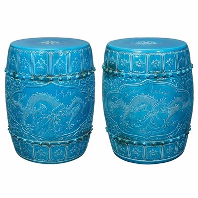 Lot 139 - Pair of Chinese Turquoise Glazed Porcelain...