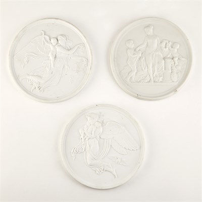 Lot 186 - Two Bing & Grondahl Bisque Porcelain Roundels...