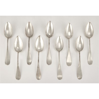 Lot 112 - Set of Nine Continental 800 Quality Silver...