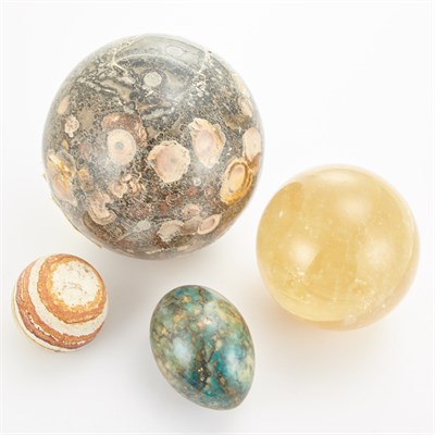 Lot 1129 - Group of Decorative Stone Spheres and Eggs...