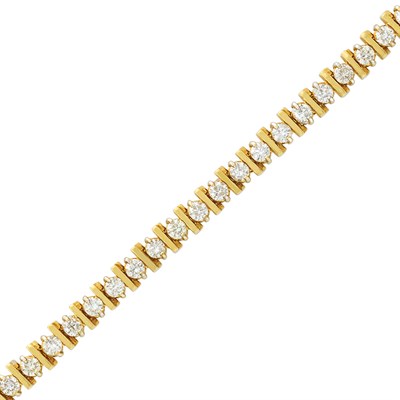 Lot 3091 - Gold and Diamond Bracelet