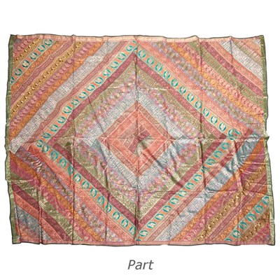 Lot 172 - Group of Five Indian Machine Stitched Silk...