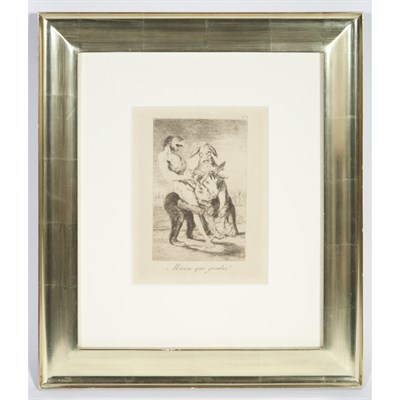 Lot 110 - Francisco de Goya MIREN QUE GRABES! Etching,...