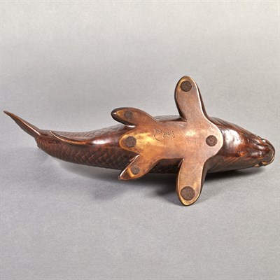 Lot 29 - Japanese Inlaid Bronze Carp 19th Century...