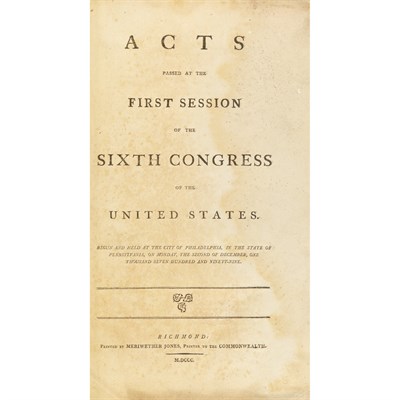 Lot 39 - [UNITED STATES] Acts passed at the First [......