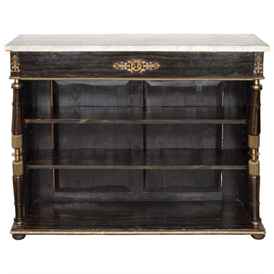 Lot 647 - Regency Brass Mounted Faux Rosewood Open...