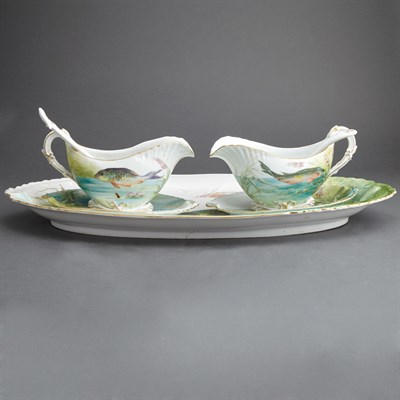 Lot 682 - Continental Porcelain Fish Service Carl Knoll,...