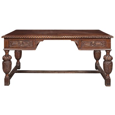 Lot 248 - Baroque Style Dark Stained Desk Height 31 1/2...