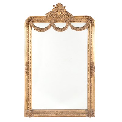 Lot 637 - Louis XVI Style Giltwood Overmantel Mirror...