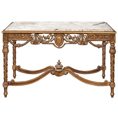 Lot 237 - Louis XVI Style Carved and Painted Center...