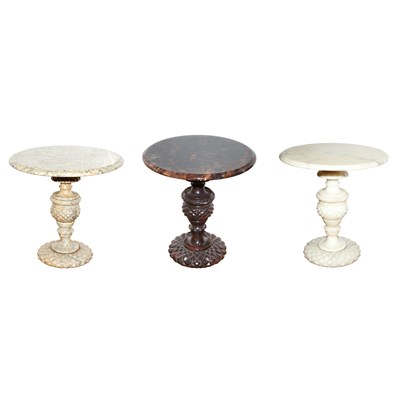 Lot 419 - Group of Three Marble Occasional Tables Height...