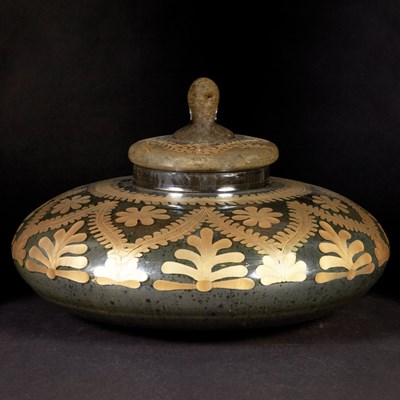 Lot 294 - Gilt Decorated Glass Covered Bowl Diameter 17...