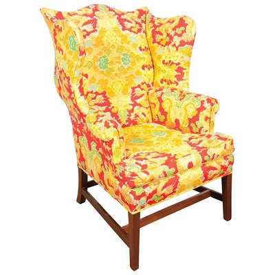 Lot 138 - Federal Mahogany Upholstered Wing Chair Early...