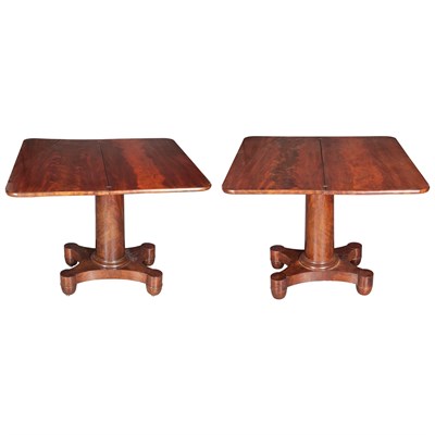 Lot 156 - Pair of Classical Mahogany Fold-Over Card...