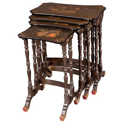 Lot 128 - Nest of Four Chinese Export Gilt Decorated...