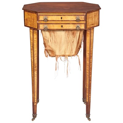 Lot 192 - Federal Satin Birch and Inlaid Mahogany Work...