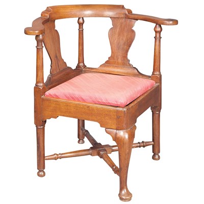 Lot 150 - Queen Anne Cherry Corner Chair New England,...