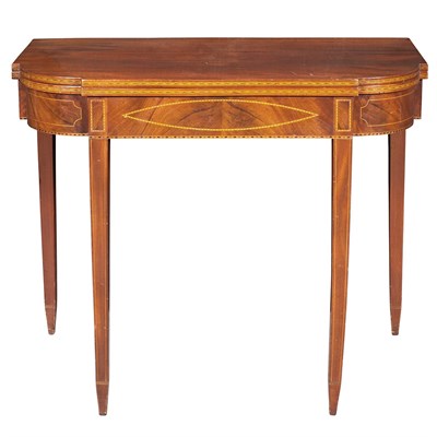 Lot 176 - Federal Inlaid Mahogany Fold-Over Card Table...