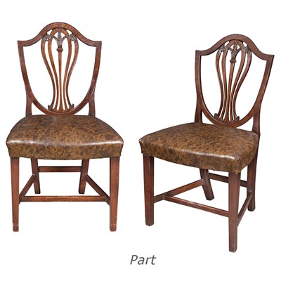 Lot 184 - Set of Eight George III Mahogany Shield Back...