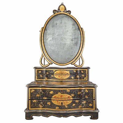 Lot 203 - Chinese Export Papier Mache and Wood Dressing...