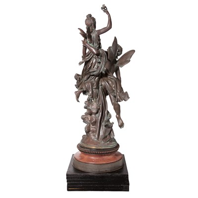 Lot 621 - French Bronze Group of Zephyr and Psyche Cast...