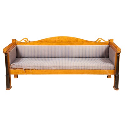 Lot 418 - Biedermeier Part Ebonized Birch Sofa Length 6...
