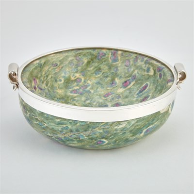 Lot 575 - Sterling Silver Mounted Ruby Zoisite Bowl...